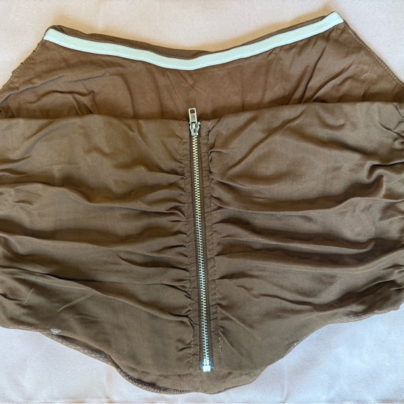 Brown Ruched Mesh Corset Top - Picture 7 of 9